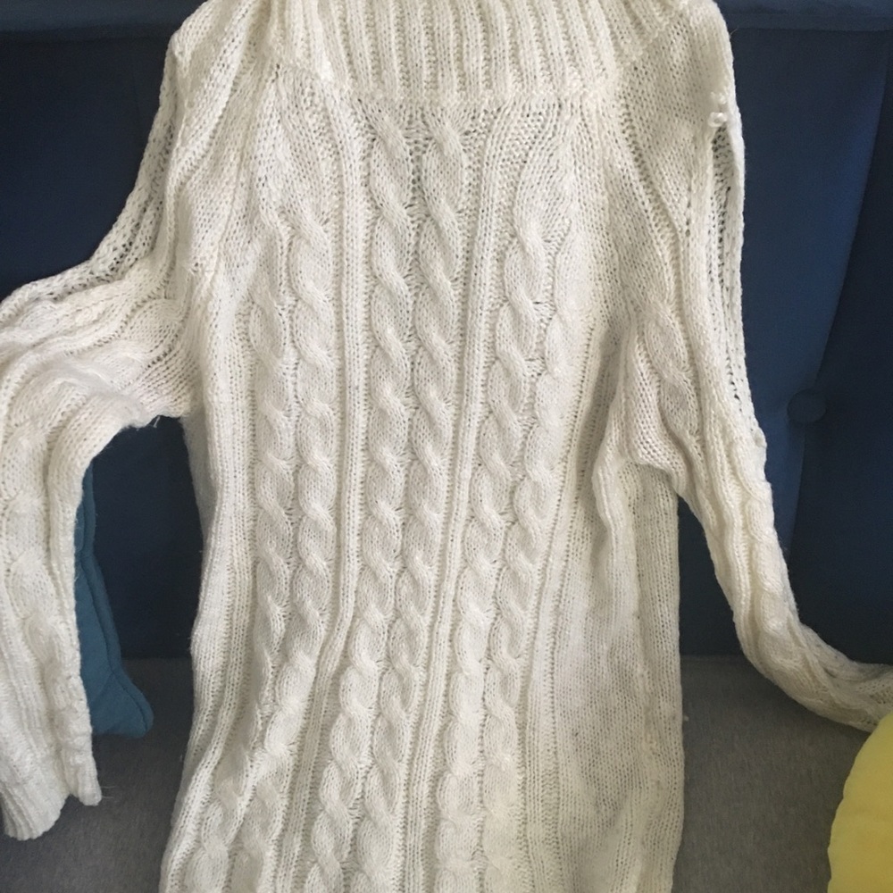 Dry goods off shoulder sweater white